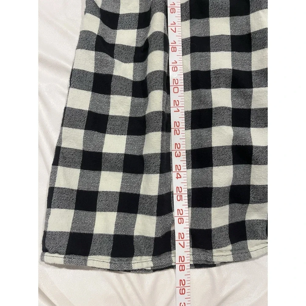 Levi's Buffalo Plaid Cozy Black White LS 100% Cotton Flannel Shirt Women's 1X - Picture 4 of 4